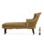 An elegant French Napoleon III chaise longue dating to circa 1860, featuring a graceful oval-back frame, scrolling crest...