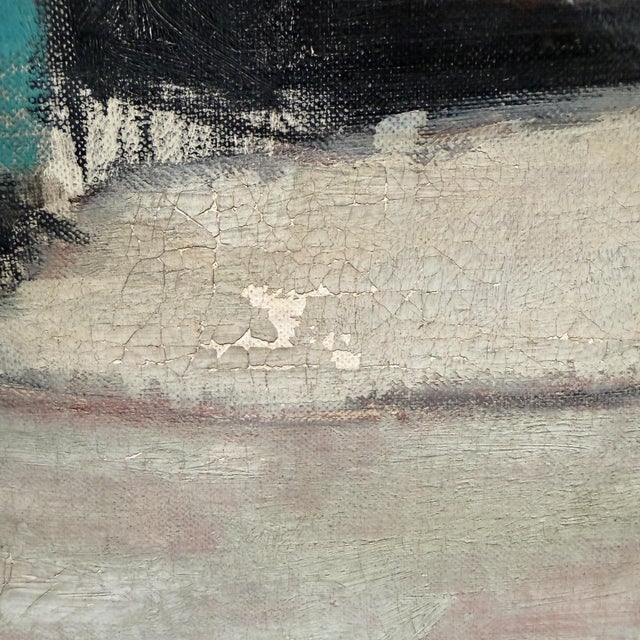 Oil in Canvas Signed Gorge W Gunther Abstract Expressionism Mid-Century Mod Painting For Sale - Image 10 of 16