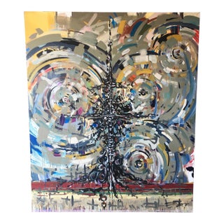 Oversized Abstract Canvas Painting For Sale