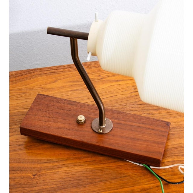 1960s Mid Century Modern Wall Sconce Lamp Lighting Walnut Brass White Shade Denmark Nm For Sale - Image 10 of 12