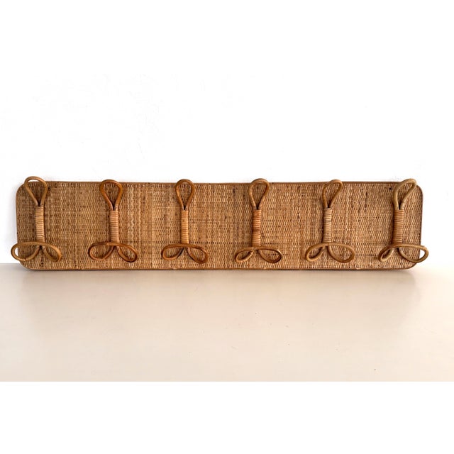 Italian Riviera Coat Hanger Rack in Bamboo and Rattan from Vivai Del Sud, 1970s For Sale - Image 11 of 11