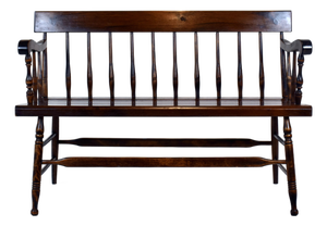 American Pine Spindle Back Deacons Bench