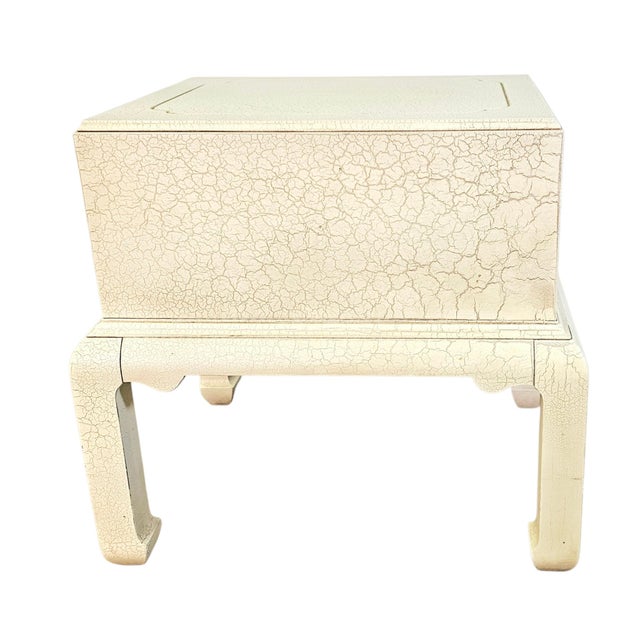 1990s Lane Crackle Lacquer Asian Modern Accent Chest Nightstand 24.5" For Sale - Image 5 of 13
