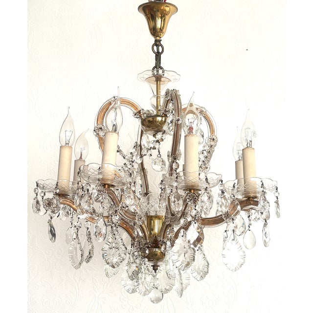 Vintage Italian Maria Theresa Chandelier, 1940s, in Very Good conditions. Designed 1920 to 1949 I have official proof of...