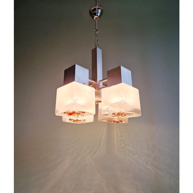 Space Age Cubic Chandelier from Mazzega, 1970s For Sale - Image 6 of 14