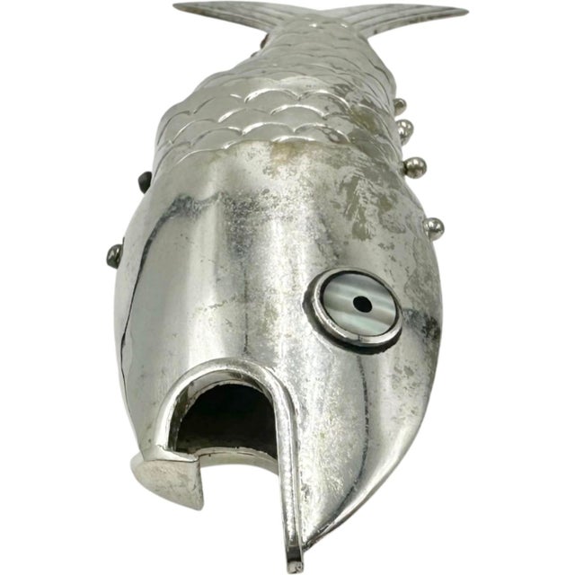 Vintage Articulated Metal Fish Bottle Opener Nautical Barware For Sale In Washington DC - Image 6 of 11