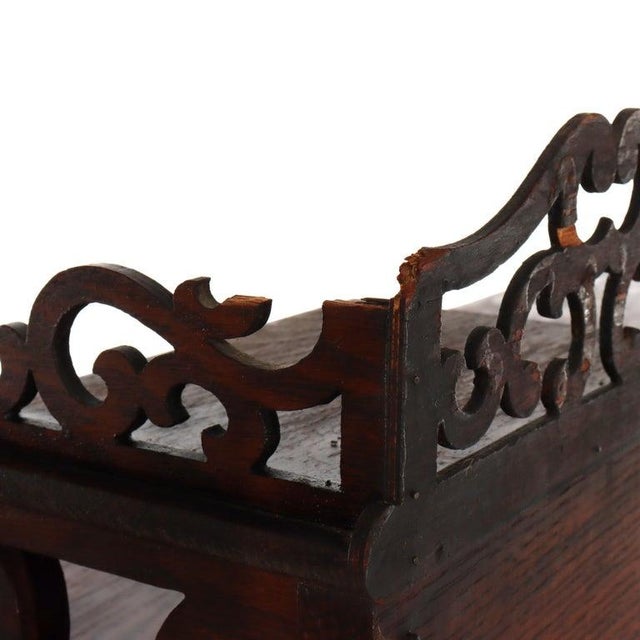 Arts & Crafts Oak 2-Door & 2-Drawer Bookcase With Cutout Gallery C1910 For Sale - Image 16 of 16