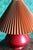 1920s Pair of Red Glass Art Deco Table Lamps With Orange Pleated Lampshades For Sale - Image 16 of 18