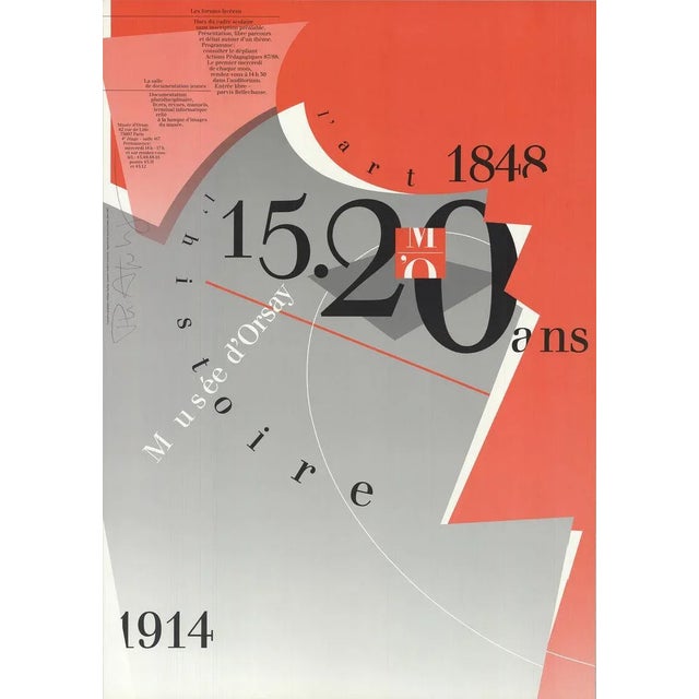 1987 Philippe Apeloig 'Musee d'Orsay' Gray,Black,Red Offset Lithograph For Sale - Image 4 of 4