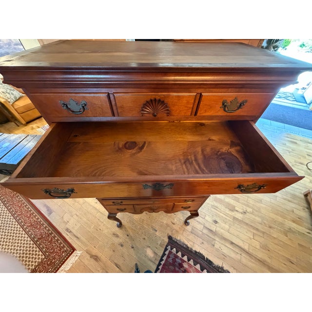 Chestnut Queen Anne Style Cherry High Boy For Sale - Image 8 of 11