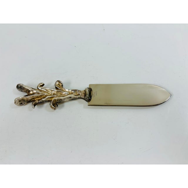 Coastal Vintage Michael Aram & Maryse Boxer 'I Love You' Coral Handled Silver-Plated 3-Piece Serving Cutlery Set For Sale - Image 3 of 11