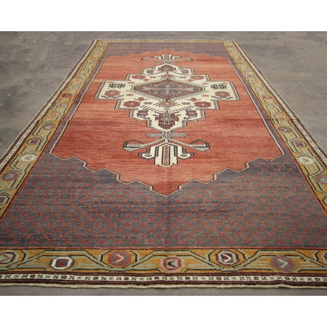 Textile Vintage Turkish Oushak Rug - 5'02 X 11'04 For Sale - Image 7 of 8