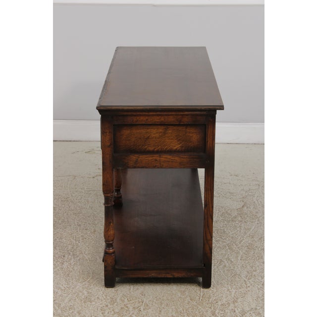 English Tudor Oak 2 Tier Console Table For Sale - Image 13 of 14