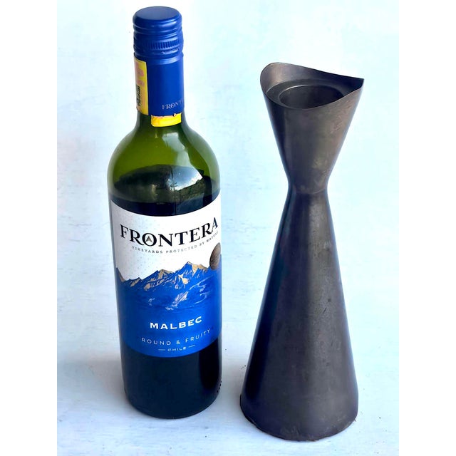 Metal Vintage Bronze Brutalist Tulip Style Candle Holder For Sale - Image 7 of 12