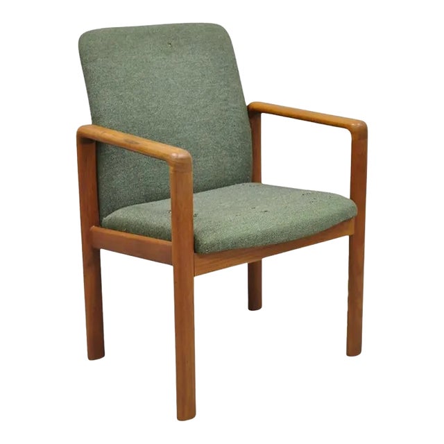 Late 20th Century Schou Andersen Mobelfabrik Teak Wood Mid Century Danish Modern Arm Chair For Sale
