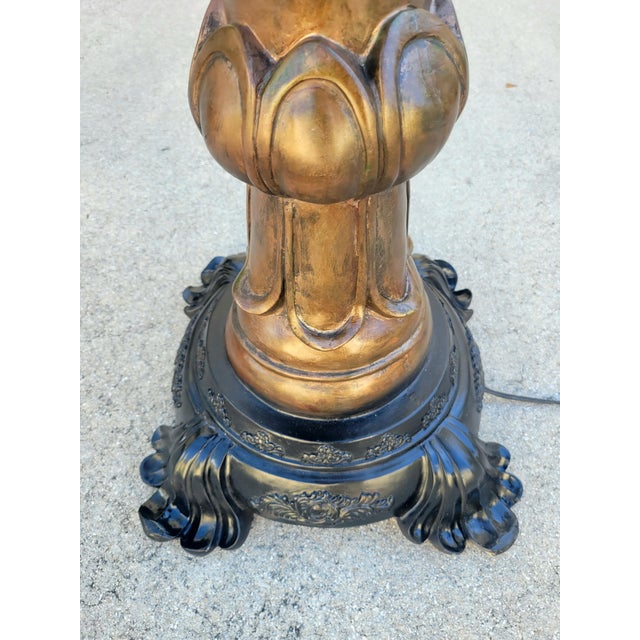 Vintage Tall Custom Painted Regency Style Palm Tree Tropical Floor Lamp For Sale - Image 11 of 12