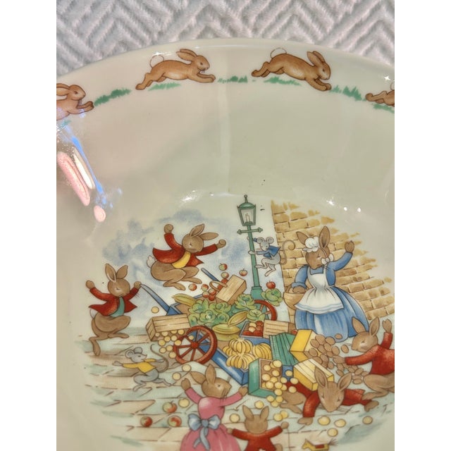 Late 20th Century Vintage Royal Doulton “Bunnykins” Cereal Bowl and Mug - A Set of 2 Pieces For Sale - Image 5 of 11