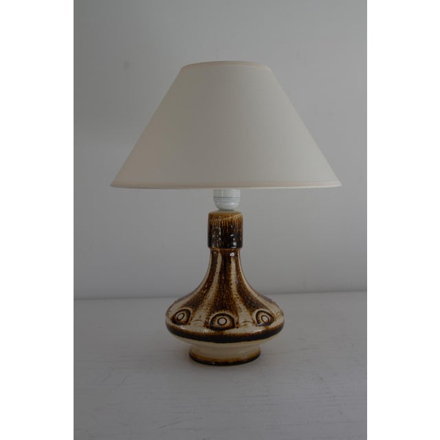 Mid-Century Modern Danish Modern Brown Ceramic Table Lamp by Søholm, 1960s. For Sale - Image 3 of 13