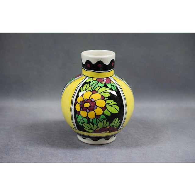 Art Deco Spinning-Top Vase in Polychrome Glazed Earthenware by Charles Catteau for Boch Frères Kéramis, 1921 For Sale - Image 11 of 11