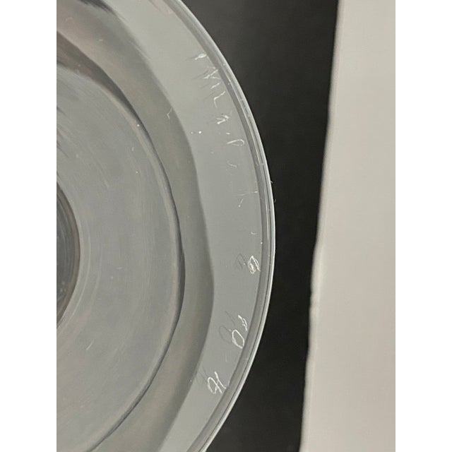 Transparent Vintage Hand Blown White Swirl Wine Glasses, Singed by Artist - Set of 6 For Sale - Image 8 of 13