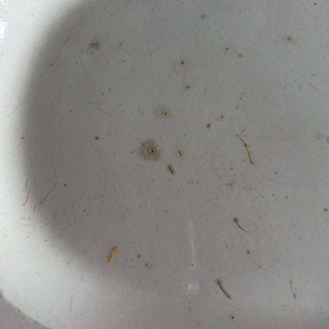 Blue Antique Staffordshire Pearlware Blue Feather Edge Platter, Circa 1820’s For Sale - Image 8 of 12