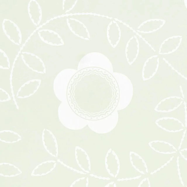 Contemporary Sample - Schumacher x Neisha Crosland Tudor Rose Wallpaper in Pistachio For Sale - Image 3 of 5
