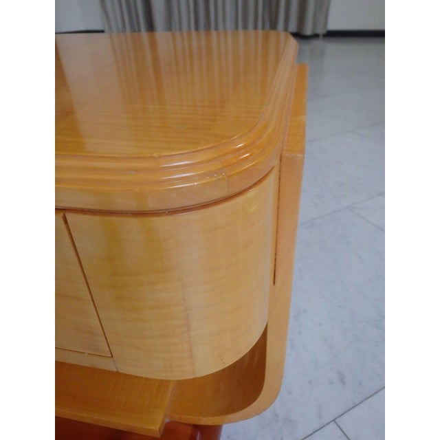 Wood Side Table with One Drawer and U-Shaped Base, 1940s For Sale - Image 7 of 18