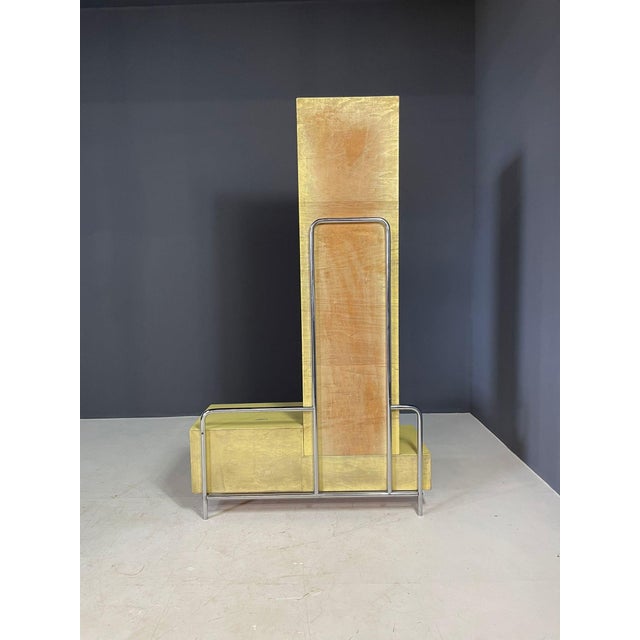 1930s Bauhaus Dressing Table Mirror in Wood, Metal, and Glass from Slezák, Czechoslovakia, 1930s For Sale - Image 5 of 6