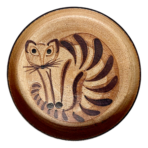 Studio Ceramic Art Plate with Cat Motif from Sgrafo Modern, 1960s