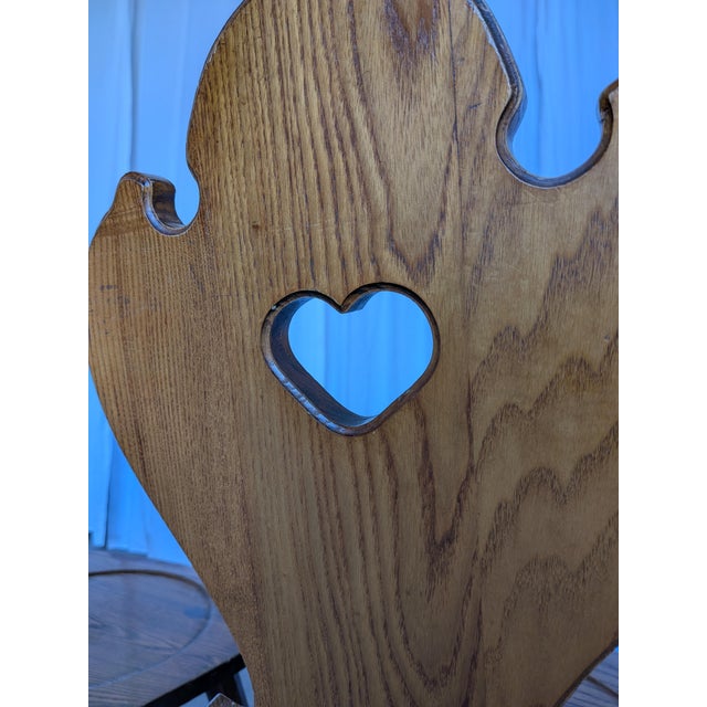Farmhouse Tyrolean Chair with Heart Cutout Back, 1970s, Set of 4 For Sale - Image 13 of 18