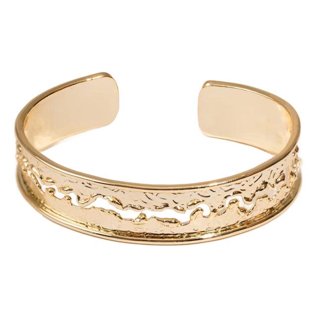 Golden Wave Cuff Adjustable Bracelet For Sale