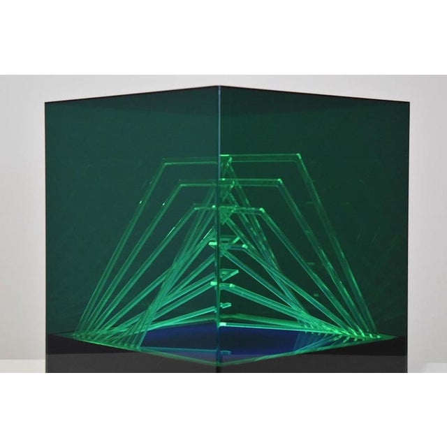 Teos Cube Illuminated Sculpture by James Rivière, 1970 For Sale - Image 4 of 14
