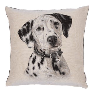 Donald Dalmatian Woven Cushion With Feather Filler - 42x42cm (17"x17") For Sale