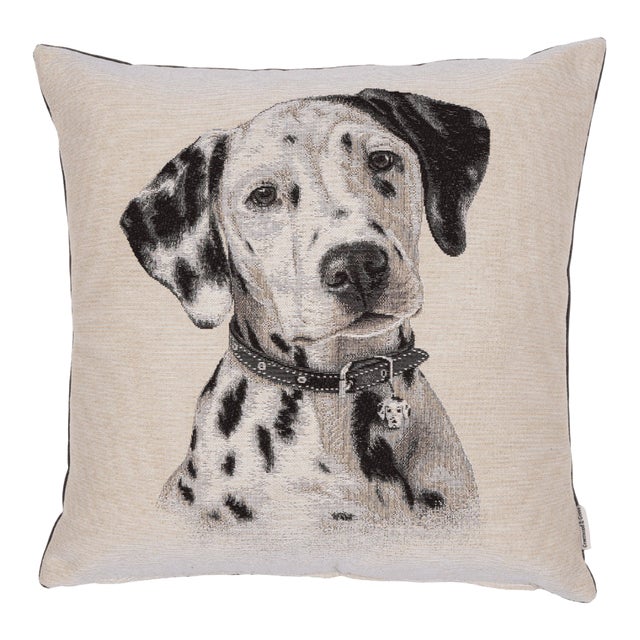 Donald Dalmatian Woven Cushion With Feather Filler - 42x42cm (17"x17") For Sale