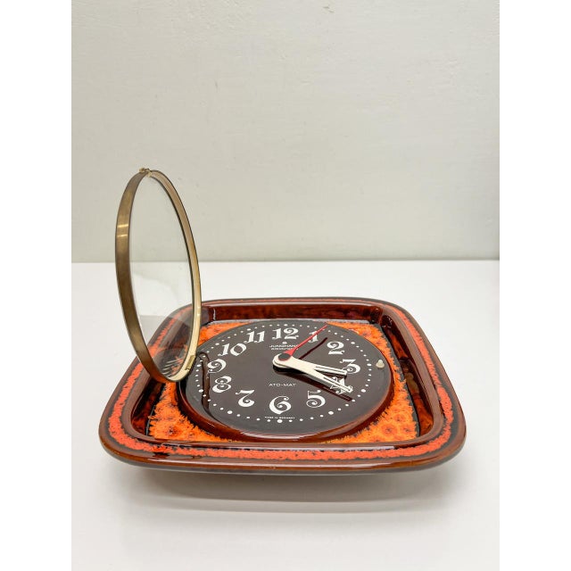 Vintage Ceramic Wall Clock, 1970s For Sale - Image 4 of 15