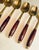 Mid 20th Century Rosewood & Brass Desert Demitasse Spoons Set of 6 For Sale - Image 4 of 11