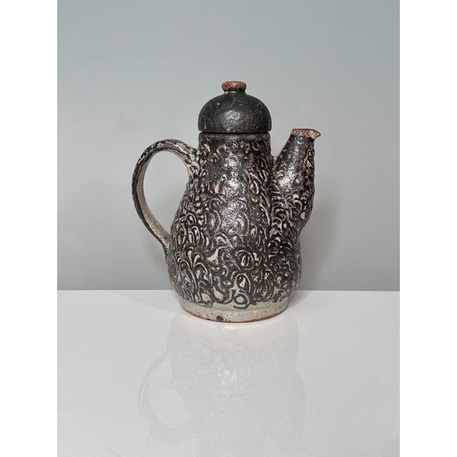 Rustic Rustic Studio Ceramic Coffee Pot by Helma Klett, Fredelsloh, Germany, 1970s For Sale - Image 3 of 15