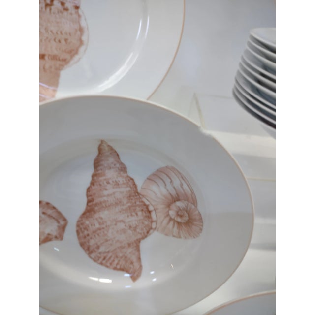 Coastal Chic Vintage Sea Shell Fitz and Floyd "Coquille" Pattern Dinnerware Set- 36 Pieces For Sale - Image 9 of 12