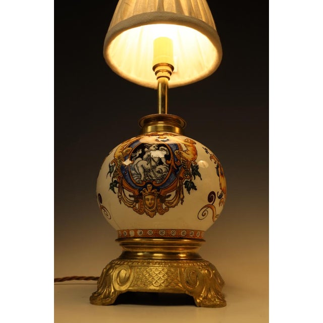 Renaissance Revival Italian Majolica Table Lamps, 1890, Set of 2 For Sale - Image 11 of 18