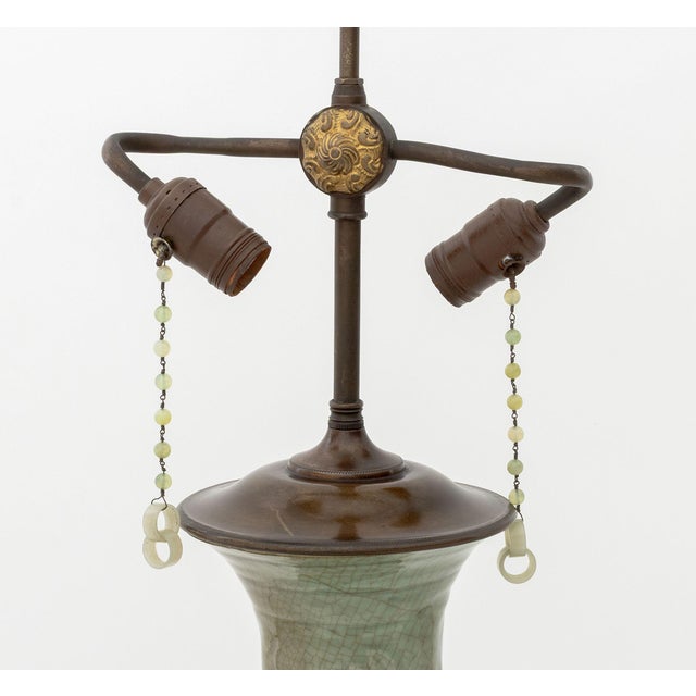 Chinese Chinese Longquan Celadon Vase Mounted as a Lamp For Sale - Image 3 of 11
