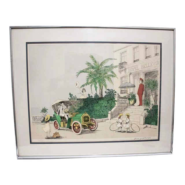 1960s Denis Paul Noyer Signed & No. By Artist, Lithograph 305/350/ Hotel Bellevue For Sale