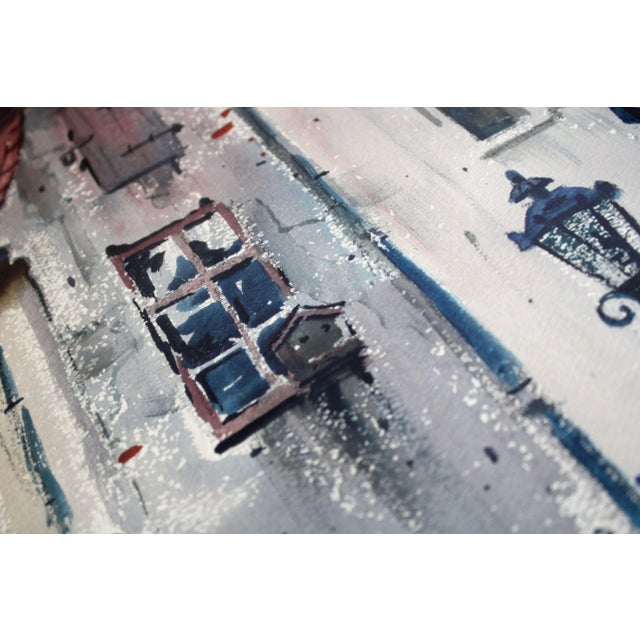 Paper Janis Brekte, Town, 1965, Watercolor on Paper For Sale - Image 7 of 10