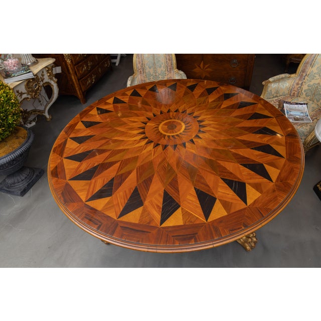 Vintage Italian Parquetry Center Table For Sale - Image 4 of 8