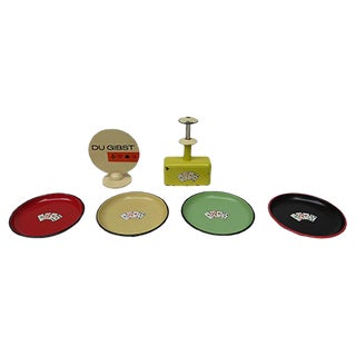 Vintage 4-Player Card Game Set by Marianne Brandt for Ruppel-Werke and GMF, Set of 6 For Sale