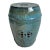 Vintage Ocean Blue Ceramic Garden Stool For Sale