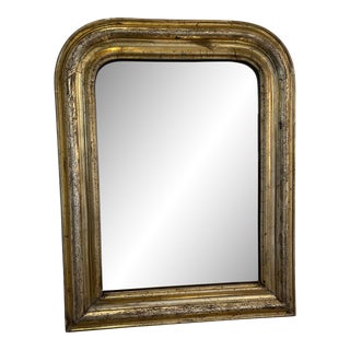 Antique 19th Century French Louis Philippe Gilt & Silver Mirror For Sale