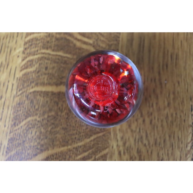 Glass Ruby Red Intaglio Religious Art Glass Paperweight With Christ Portrait For Sale - Image 7 of 8