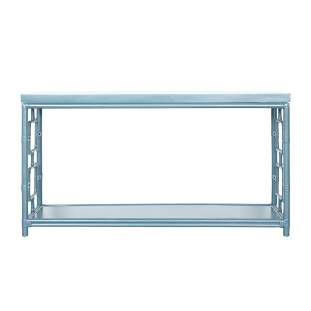David Francis Sobe Console, Pool Blue For Sale - Image 4 of 6