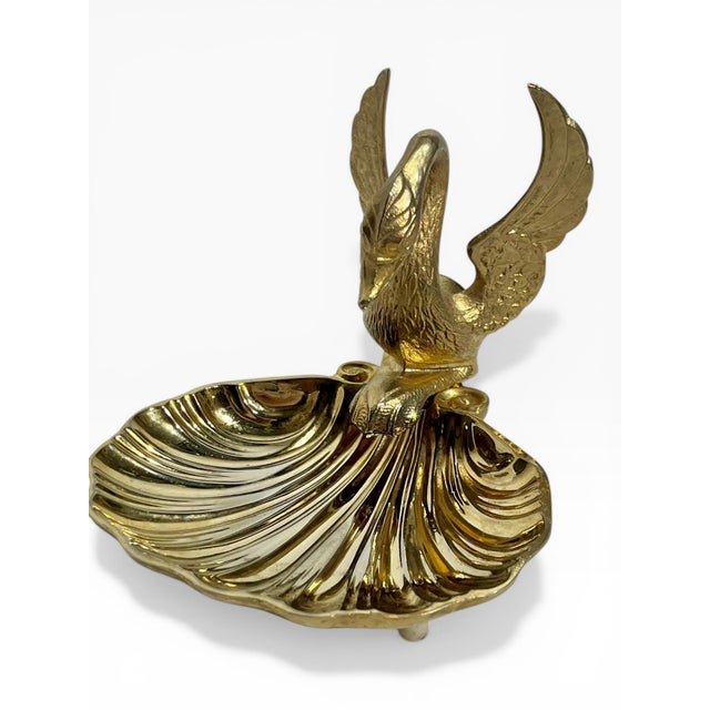 Pair of Vintage Brass Swan & Shell Soap Dishes in the Style of Sherle Wagner For Sale - Image 12 of 17