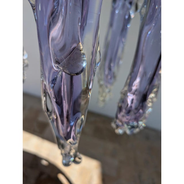Gray Murano Iridescent Glass Ceiling Light, 1970 For Sale - Image 8 of 12